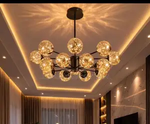 Modern Glossy Glass Ball Living Room Pendant Light, Ceiling, Dining