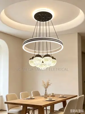 Luxury Acrylic Imitation Crystal Ball Pendant Lamp Nordic Lustre Home