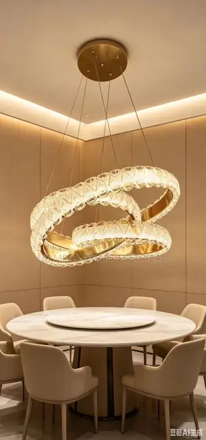 Premium Crystal Clear and Sparkling Round Chandelier High End
