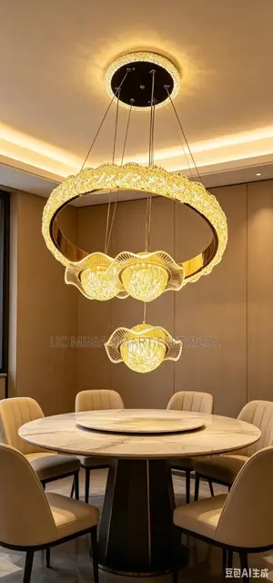 LED Rope Chandelier Crystal Lamp for Living Room Cristal Lustre