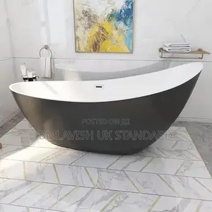 Black and White Freestanding Bathtub 180cm