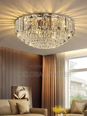Fancy Crystal Flush Chandelier