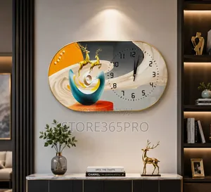 Oval Clock Crystal Porcelain Home Decorative Wall Art