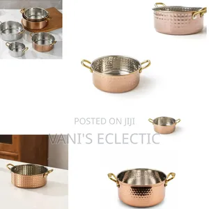 Rose Gold Hammered Round Mini Pots