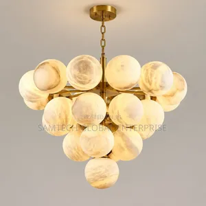 Luxury Marble Globe Chandelier – A Timeless Statement of Elegance