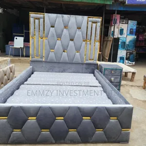 Beautiful Quality 41⁄2by6 Padded Bedframe With Side Drawer Available