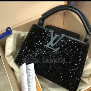 Luxury Black ,Pink Color, Stoned Black Louis Vuitton Bag Fully Boxed