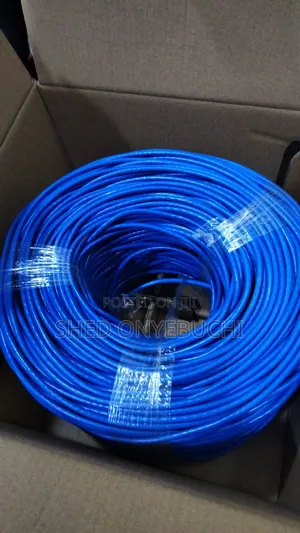 Blue Cat6 Cable for IP Camera and Door Lock
