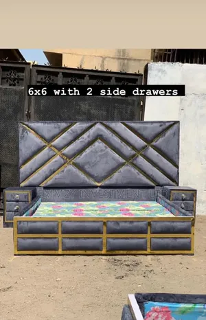 6by6 Padded Bedframe and Side Drawers Available