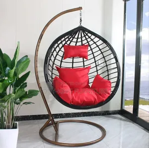 High Quality Swivel Swing Rattan Hanging Chair With Metal Base.