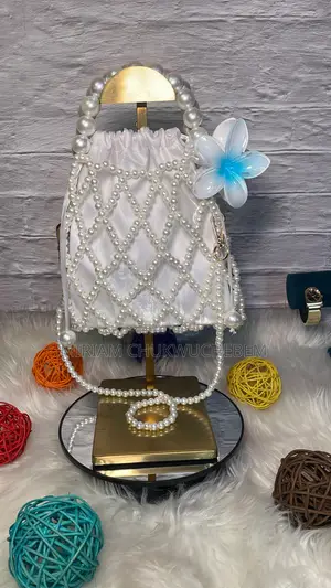 Elana Basket Pearl Beaded Bag With Original Beads Available in Sizes