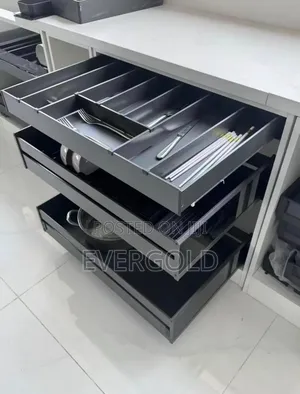 90cm Drawer Luxury Plate and Pot Rack, Cutlery Organizer Complete Set
