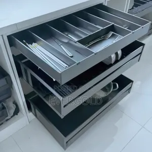 80cm Luxury Drawer Plate and Pot Rack, Cutlery Organizer Complete Set