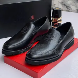 Roberto Cavali Leather Plaque Shoes