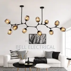 Modern Glass 11 Branch Chandelier
