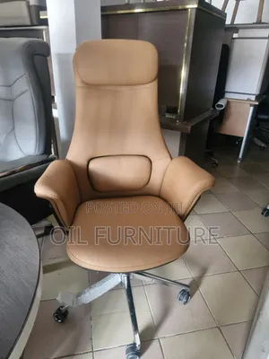 Brand New Luxury Tan Leather Boss Chair With Ergonomic Support