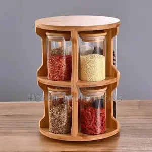 Wooden Rotating Spice Jar