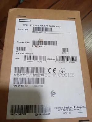 New Hpe 1.2tb Sas SFF Sc Mv HDD (872479-B21)
