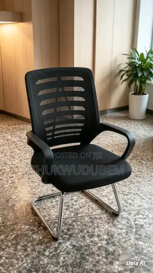 Black Mesh Office Chair With Armrest - Neat