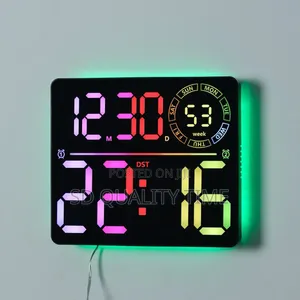Led Digital Colorful Light Wall Clock