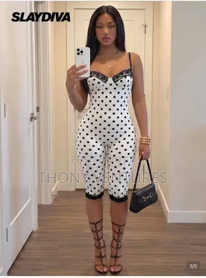 Lace Trimmed Bra Stripped Jumpsuit