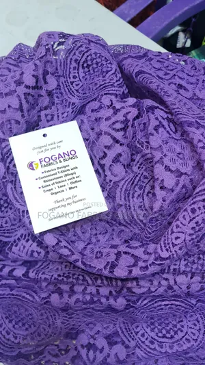 Purple Chàntily Net Lace Fabric