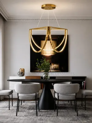 In Black and Gold. 500mm Modern Sleek Luxury Design Light Chandelier