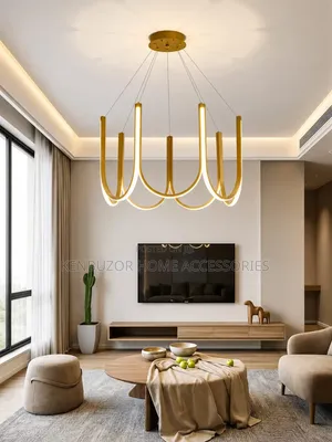In Black and Gold. 600mm and 1000mm Pendant Chandelier