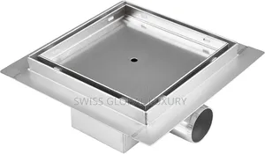 15×15 Quality Stemless Steel Square Tile Insert Floor Drain