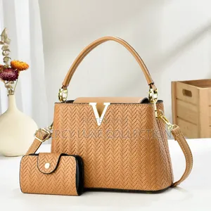 Luxury Woven Ladies Handbag Set With Matching Wallet.