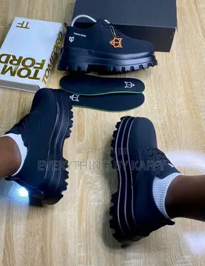Luxury Naked Wolfe Black Platform Sneakers – Unisex Chunky Sole Shoes