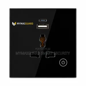 Smart Single Wall Socket (3in1) With Type C and USB (BLACK)