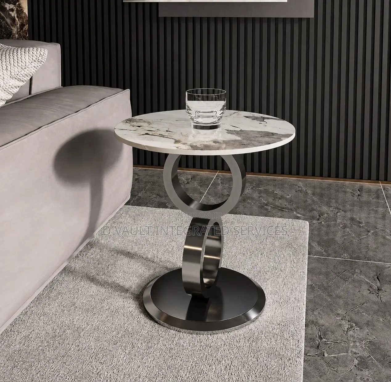 Sleek Marble Side Stool.