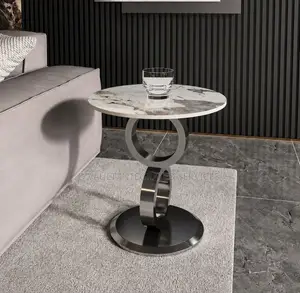 Sleek Marble Side Stool.