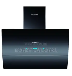 Polystar 90cm Black Glass Kitchen Range Hood With Touch Control