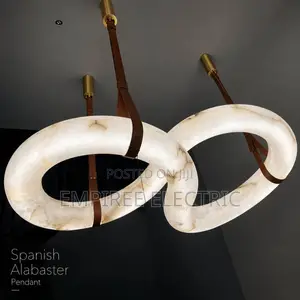 Modern Belt Alabaster Hanging Chandelier