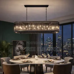 Vintage LED Black Crystal Hanging Lamps Chandelier