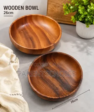 26cm Wooden Food and Salad Bowl Biggest Size- 1pc