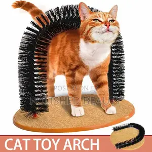 Interactive Cat Self-Grooming Arch | Massage Brush Scratching Pad