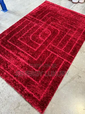 5x7fts Red Premium Shaggy Turkish Rug
