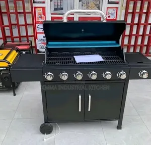 6 Burner Gas Barbecue Grill With Side Stove