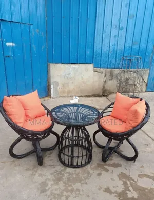 Rattan Chair and Table Set