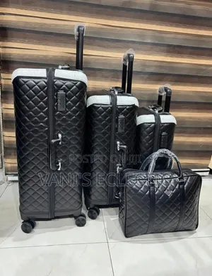Premium 4-in-1 Quilted Leather Luggage Set.