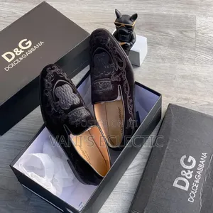 Dolce Gabbana Embroidered Velvet Loafers