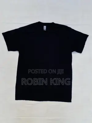 Gildan Heavy Cotton Black Plain Tee Shirt Size Medium M