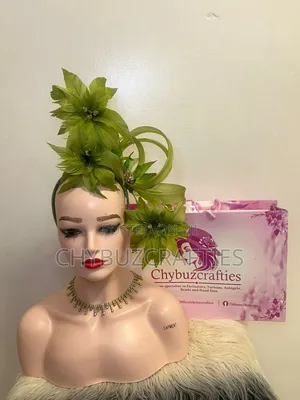 Olive Green Rose Facinator