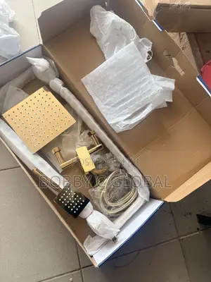 Square Gold Rain Shower Set