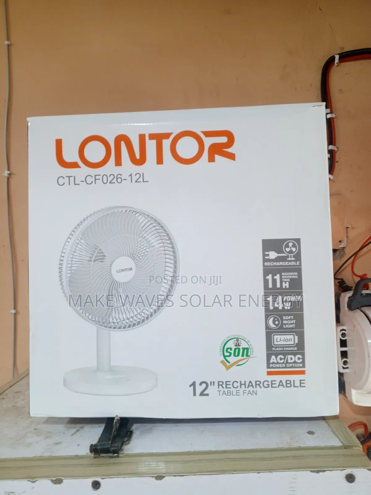 Lontor 12 Rechargeable Table Fan