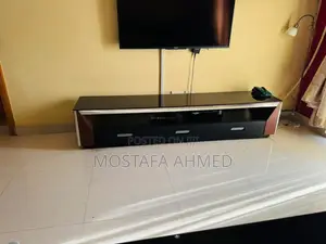TV Console With Tempered Glass Top
