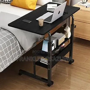 Rolling Laptop Desk With Storage Shelves Wheels – Mobile Study Table